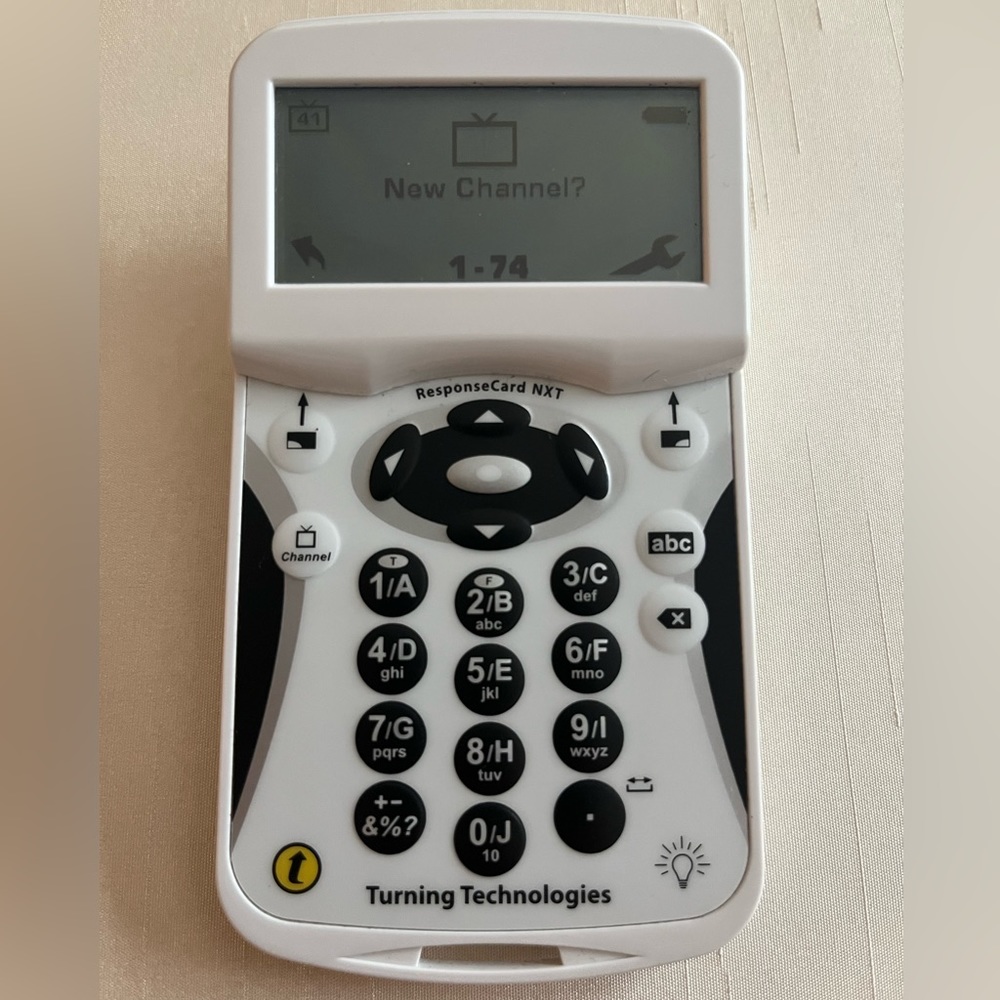 Lightly used Turning Technologies Response Card NXT.  Works with battery.